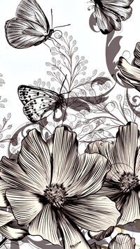 Kwiaty i motyle w grafice