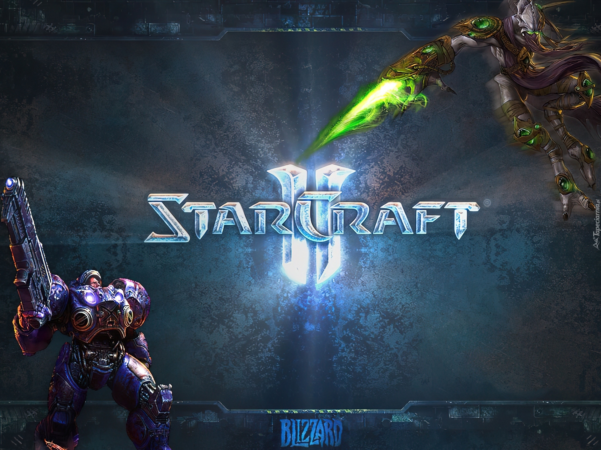 Starcraft 2, grafika, logo, postać, robot