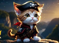Kot, Strój, Pirat, Grafika